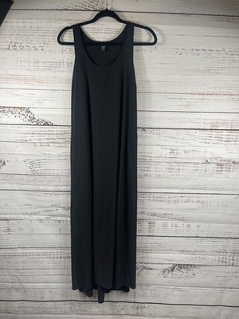 Athleta Dress Womens L Gray Tank Maxi Swing Jersey Pockets Travel Casual